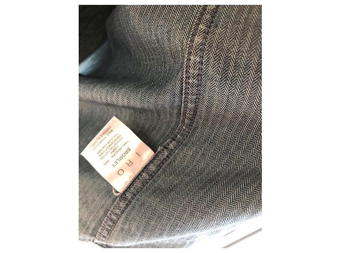 Camicia di jeans Iro con dettagli in pelle nera Nero Blu navy - vista 3