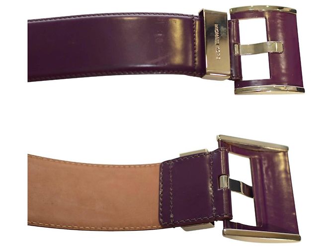 Cinto Michael Kors de couro roxo com logo tamanho M - vista 3