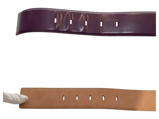 Cinto Michael Kors de couro roxo com logo tamanho M - vista 4