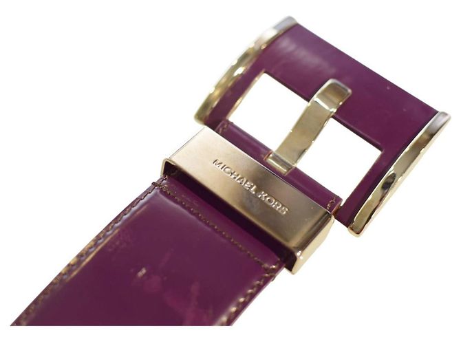 Cinto Michael Kors de couro roxo com logo tamanho M - vista 5