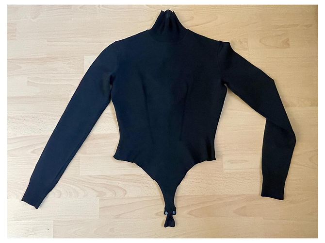 Body Alaïa Negro Estilo Neopreno Cuello Alto - vista 11