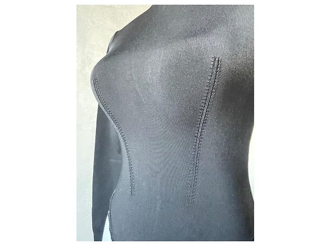 Body Alaïa Negro Estilo Neopreno Cuello Alto - vista 2