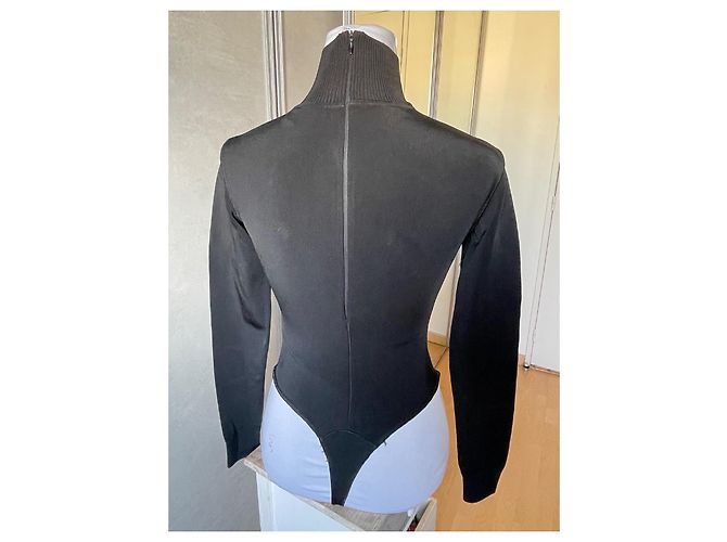 Body Alaïa Negro Estilo Neopreno Cuello Alto - vista 4