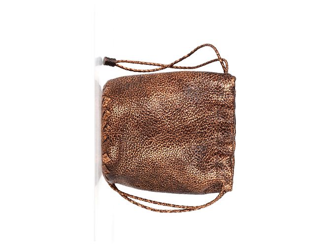 Borsa a sacchetto Bottega Veneta in pelle Cervo bronzo Metallico - vista 21