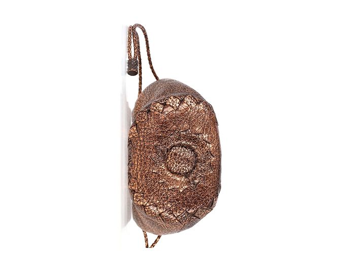 Borsa a sacchetto Bottega Veneta in pelle Cervo bronzo Metallico - vista 24