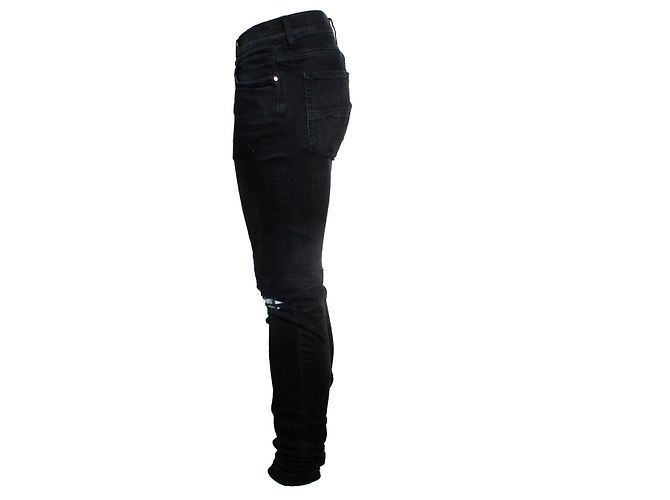 Amiri jeans neri strappati - vista 4