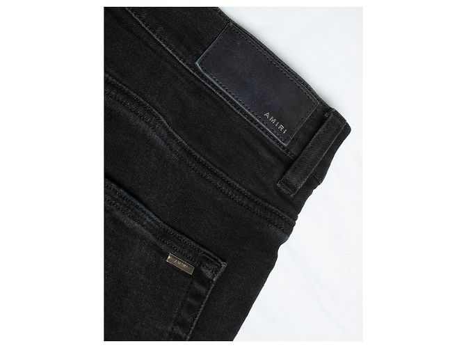 Amiri jeans neri strappati - vista 5