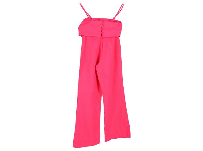Conjunto de top sem mangas e calças largas em linho rosa Reformation - vista 2