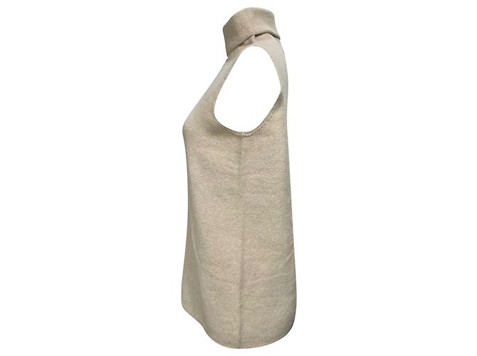 El suéter sin mangas de cachemira beige con cuello alto de The Row - vista 5