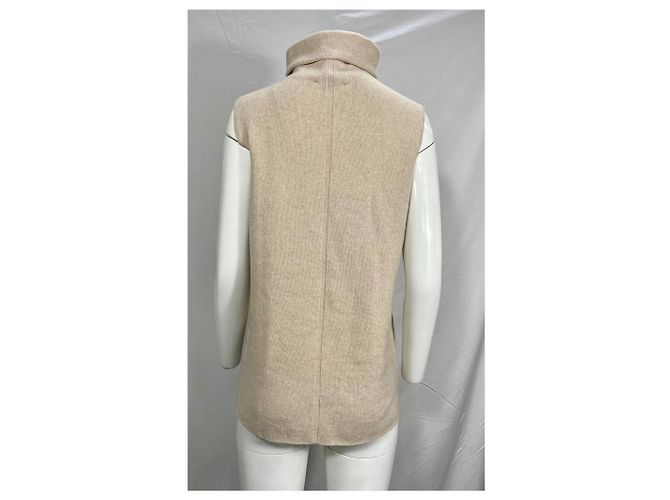 El suéter sin mangas de cachemira beige con cuello alto de The Row - vista 8