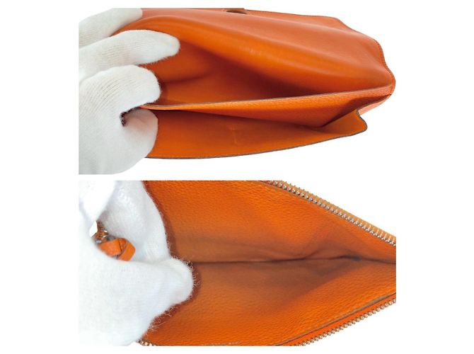 Hermès Portafoglio Lungo GM Dogon Hermes Arancione - vista 5