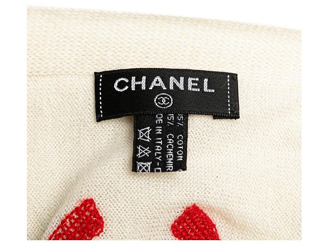 Bufanda de algodón y cachemira Chanel Blanco - vista 5