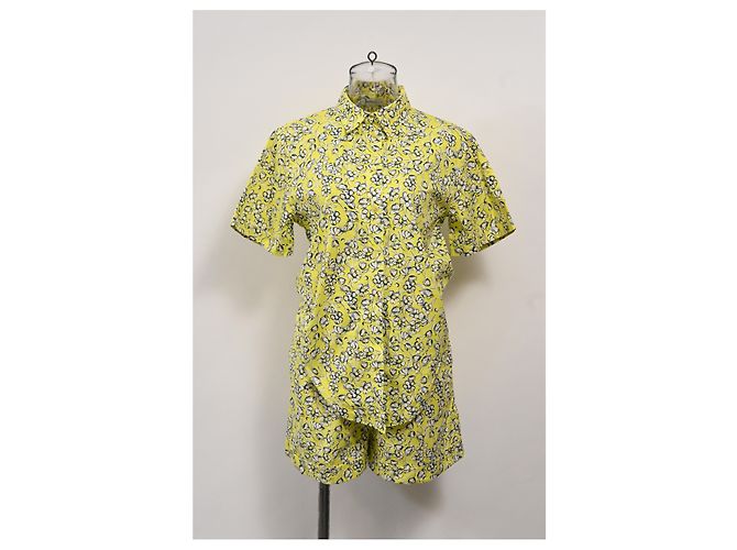 Max Mara Set di camicia e pantaloni corti stampati floreali Max & Co in cotone giallo - vista 6