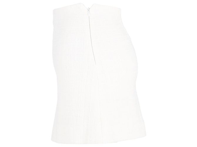 Falda mini de cintura alta Theory en tweed de algodón blanco - vista 2