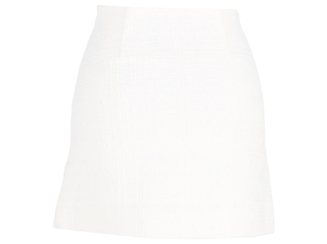 Falda mini de cintura alta Theory en tweed de algodón blanco - vista 3