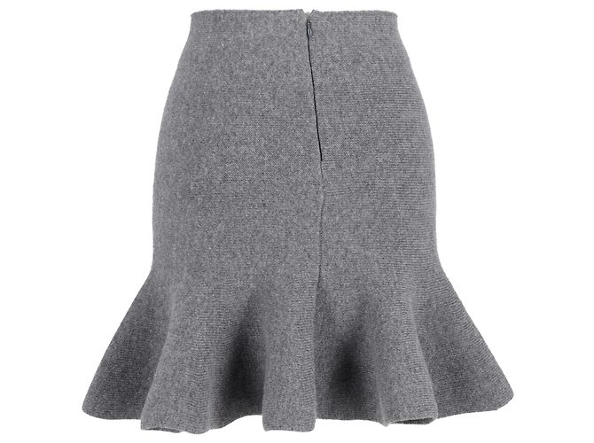 Falda trompeta mini de lana gris de cintura alta de Jil Sander - vista 3
