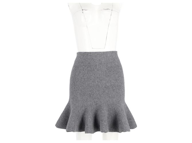 Falda trompeta mini de lana gris de cintura alta de Jil Sander - vista 4