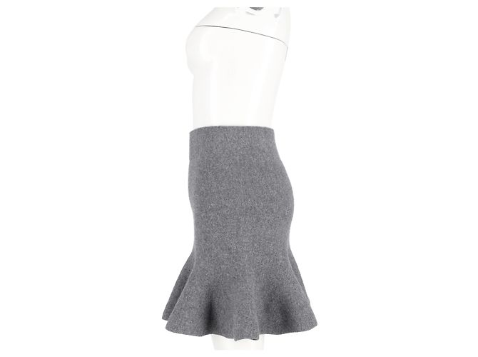 Falda trompeta mini de lana gris de cintura alta de Jil Sander - vista 5