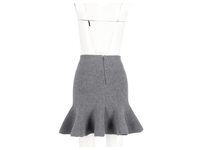 Falda trompeta mini de lana gris de cintura alta de Jil Sander - vista 6