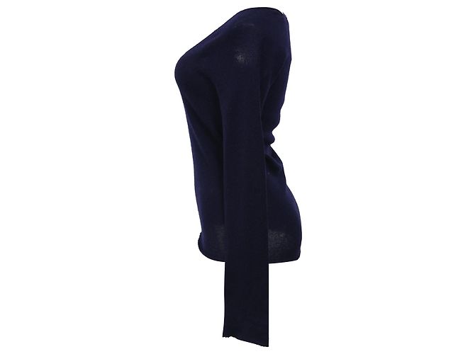 Gucci Strickpullover mit V-Ausschnitt aus marineblauer Wolle - Ansicht 2