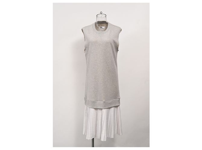 Maison Martin Margiela Vestido de suéter midi sin mangas en capas de Maison Margiela en algodón gris - vista 6