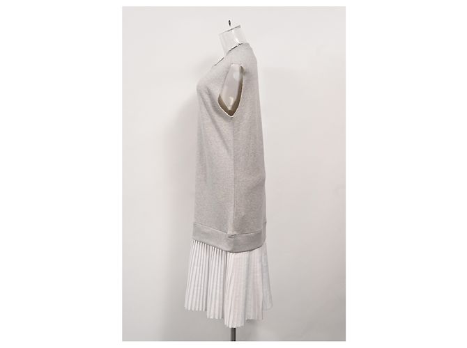 Maison Martin Margiela Vestido de suéter midi sin mangas en capas de Maison Margiela en algodón gris - vista 7