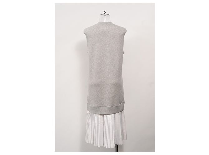 Maison Martin Margiela Vestido de suéter midi sin mangas en capas de Maison Margiela en algodón gris - vista 8