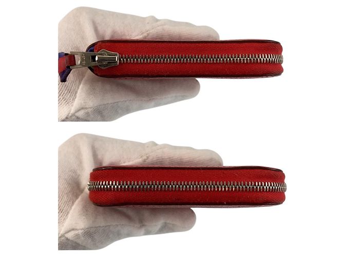 Portafoglio compatto in seta Azap di Hermès rosso - vista 5