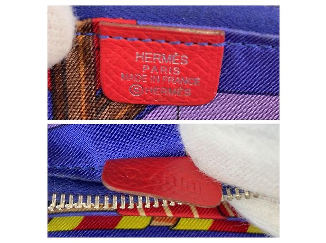 Portafoglio compatto in seta Azap di Hermès rosso - vista 6