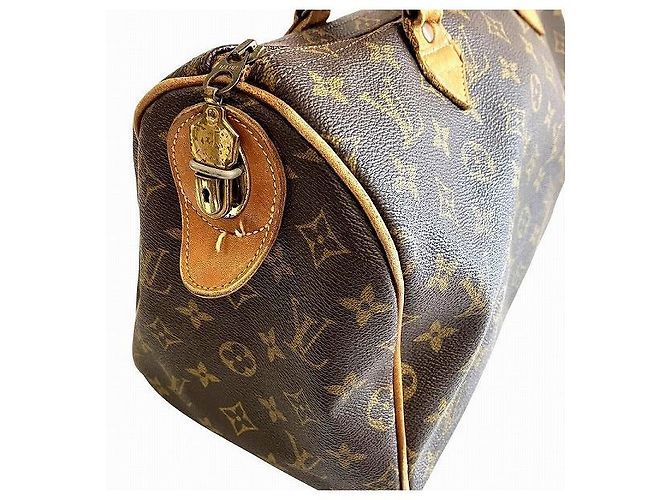 Sac à main Louis Vuitton Monogram Speedy 30 T41526 Marron - vue 4