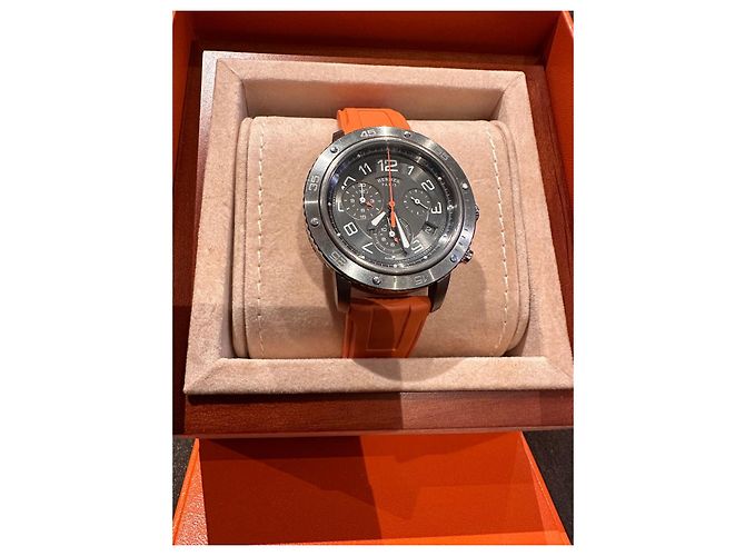 Constance Relógio Hermès Clipper Quartzo Aço Laranja 41mm - vista 2