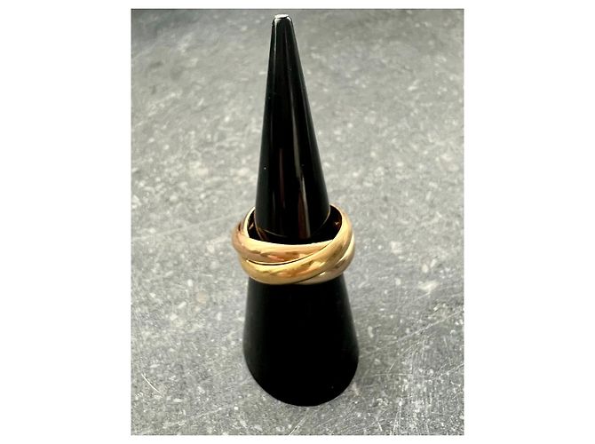 Anel Cartier Trinity Grande Modelo Ouro Branco Ouro Amarelo Ouro Rosa Hardware prateado Gold hardware - vista 4