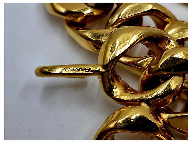 Chanel Vintage Chunky Doppel-Drapierte Parfümflasche Halskette Gürtel Gold hardware - Ansicht 2