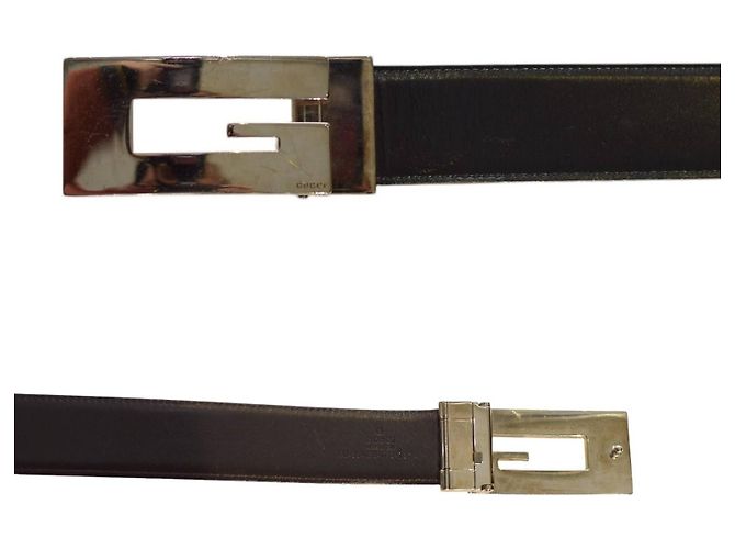 Gucci Gürtel aus schwarzem Leder mit großem G Monogramm - Ansicht 4