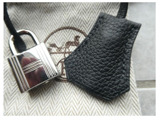 campanella, linguetta e lucchetto hermès nuovo per borsa hermès dustbag Nero - vista 2