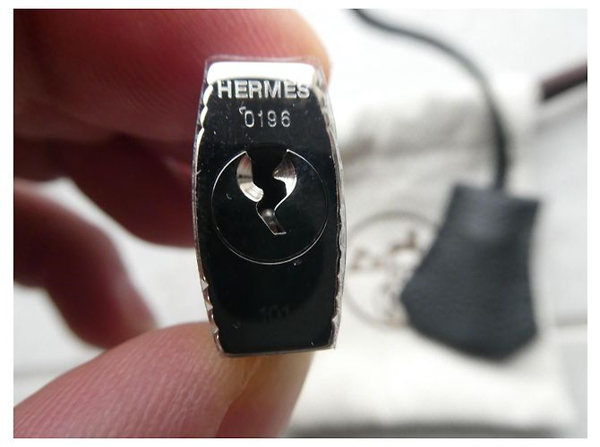 campanella, linguetta e lucchetto hermès nuovo per borsa hermès dustbag Nero - vista 3