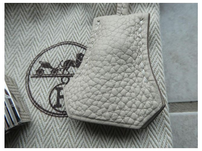 campanella, linguetta e lucchetto hermès nuovo per borsa hermès dustbag Bianco - vista 2