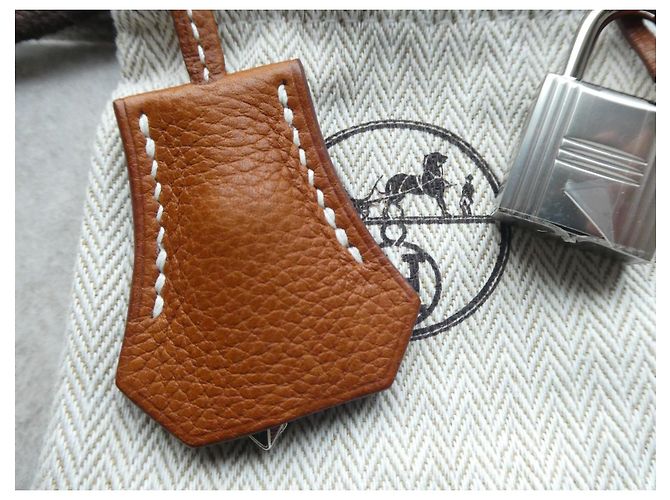 campanella, tirante e lucchetto hermès nuovo per borsa hermès dustbag Marrone chiaro - vista 2