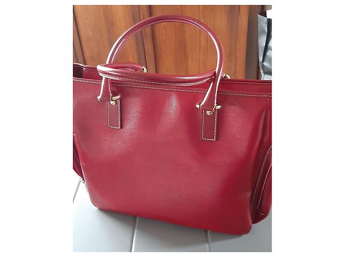 Lancel Elsa Handtasche Rot Baumwollcanvas - Ansicht 2
