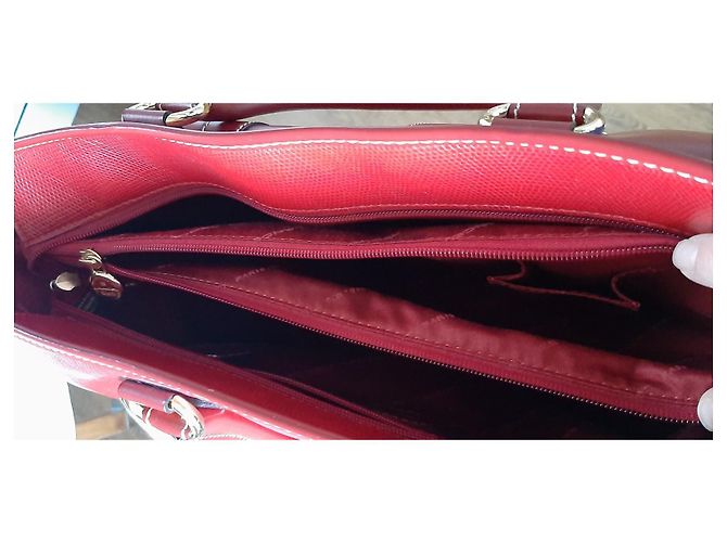 Lancel Elsa Handtasche Rot Baumwollcanvas - Ansicht 8