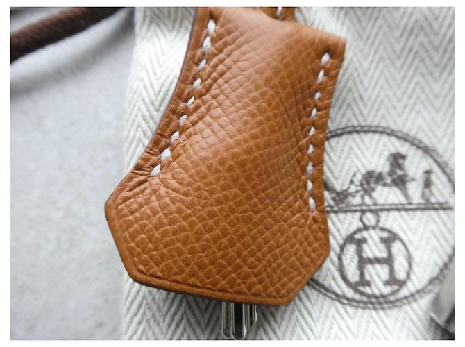 campanella, linguetta e lucchetto hermès nuovo per borsa hermès dustbag Marrone chiaro - vista 3