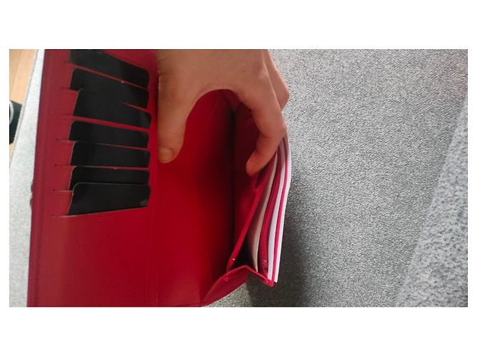 Chanel Boy Geldbörse Rot Leder - Ansicht 5