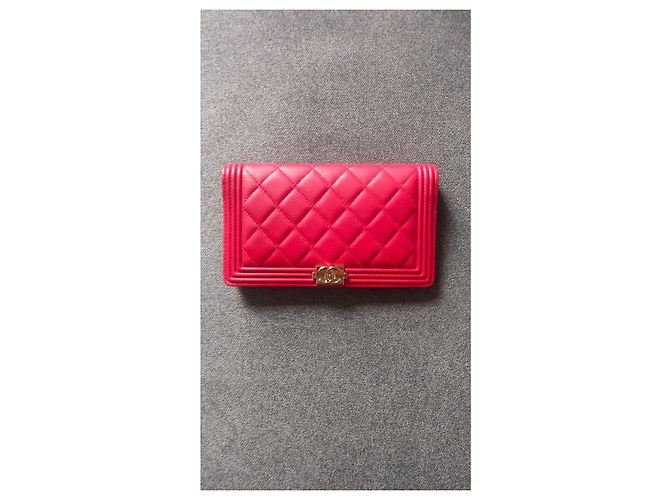 Chanel Boy Geldbörse Rot Leder - Ansicht 7