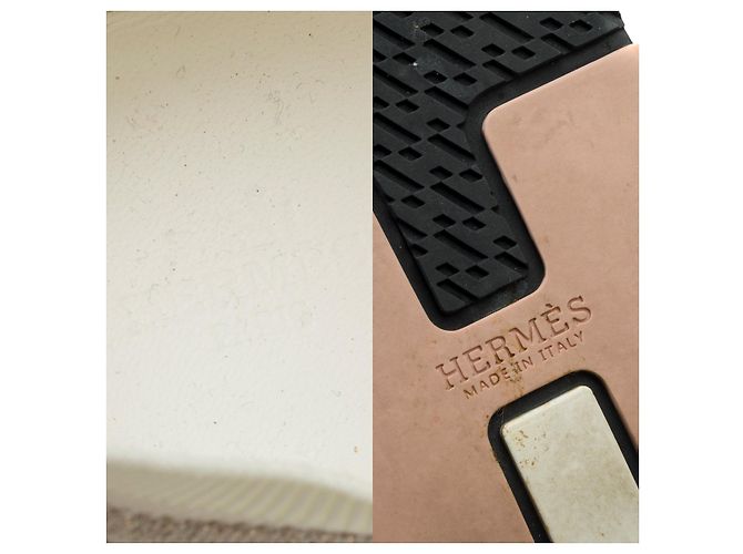 Hermès Scarpa HERMES in Tweed Bianco - 102211 - vista 6