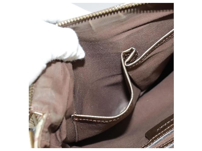 Borsa a spalla Burberry Nova Check in tela di pelle beige oro Auth hk1797 D'oro - vista 25