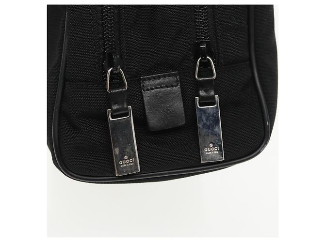 Borsa a mano GUCCI in nylon nero argento autentica mr639 - vista 14