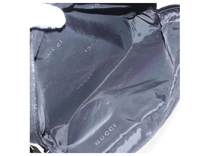 Borsa a mano GUCCI in nylon nero argento autentica mr639 - vista 20