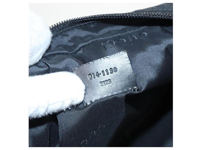 Borsa a mano GUCCI in nylon nero argento autentica mr639 - vista 23