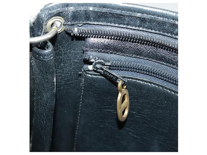 Borsa a spalla Christian Dior in pelle nera Auth 98852 Nero - vista 22