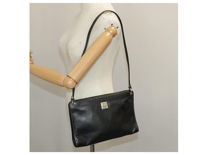 Borsa a spalla Christian Dior in pelle nera Auth 98852 Nero - vista 25